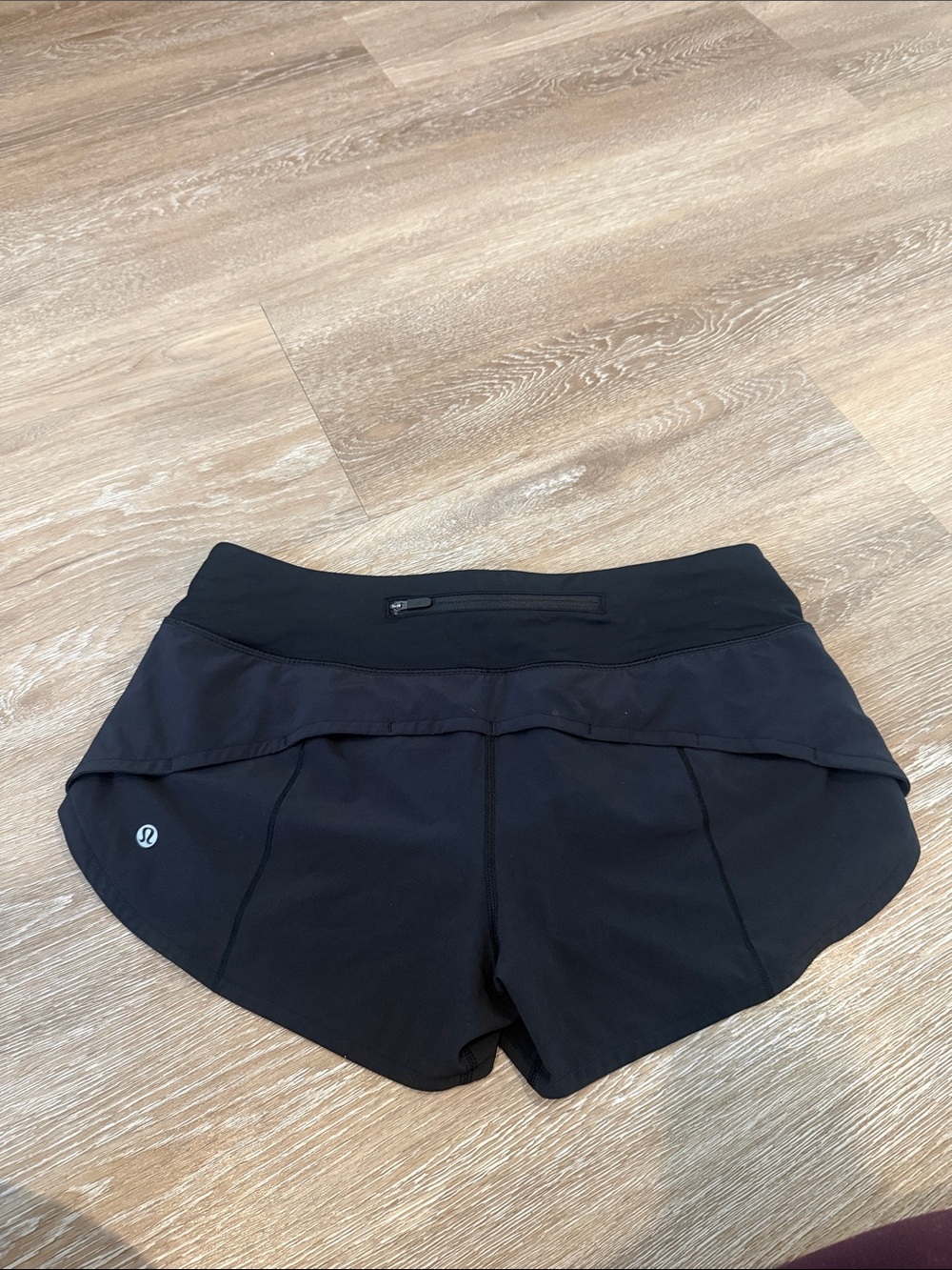 lululemon athletica Black Athletic Running Shorts with Rear Pocket